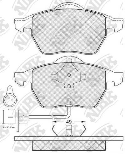 Колодки AUDI A3, A4, TT. FORD GALAXY. SKODA OCTAVIA. Volkswagen GOLF, PASSAT, POLO, SHARAN NiBK PN0300W